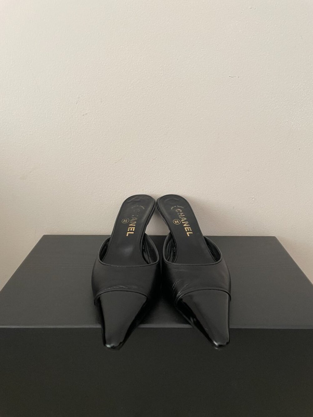 CHANEL Leather Kitten Heels Slip On - Picture 3 of 16